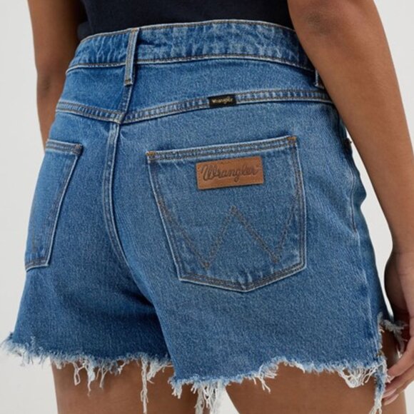 Wrangler Classic Denim Cut-off Shorts w/Frayed Hem - Picture 3 of 9
